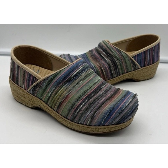 Dansko Shoes - Dansko Clogs Fabric Jute Pro Artisan Weave Sunset Fabric Women's Sz 38 US 7.5-8